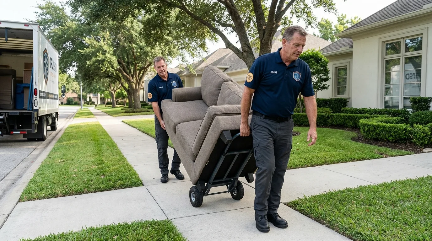 Local residential moving crew loading furniture in Tyngsboro, MA